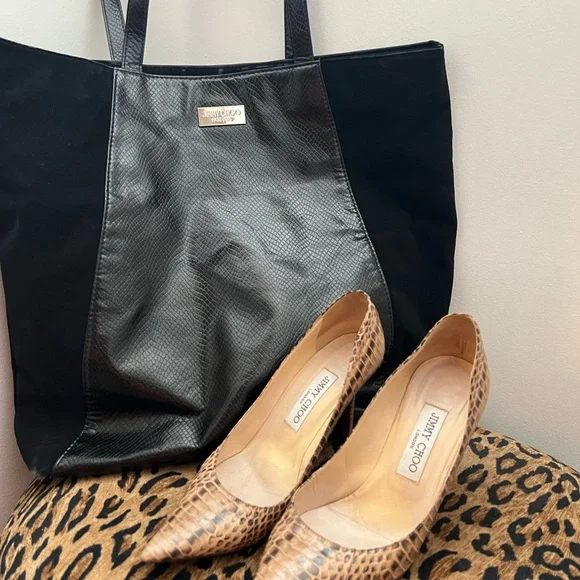 Jimmy Choo Brown Snakeskin Heels - Picture 2 of 6